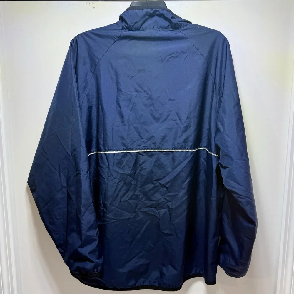 Old Navy Men's Navy Blue Lined Windbreaker Jacket Size XL Full Zip Pockets Notes